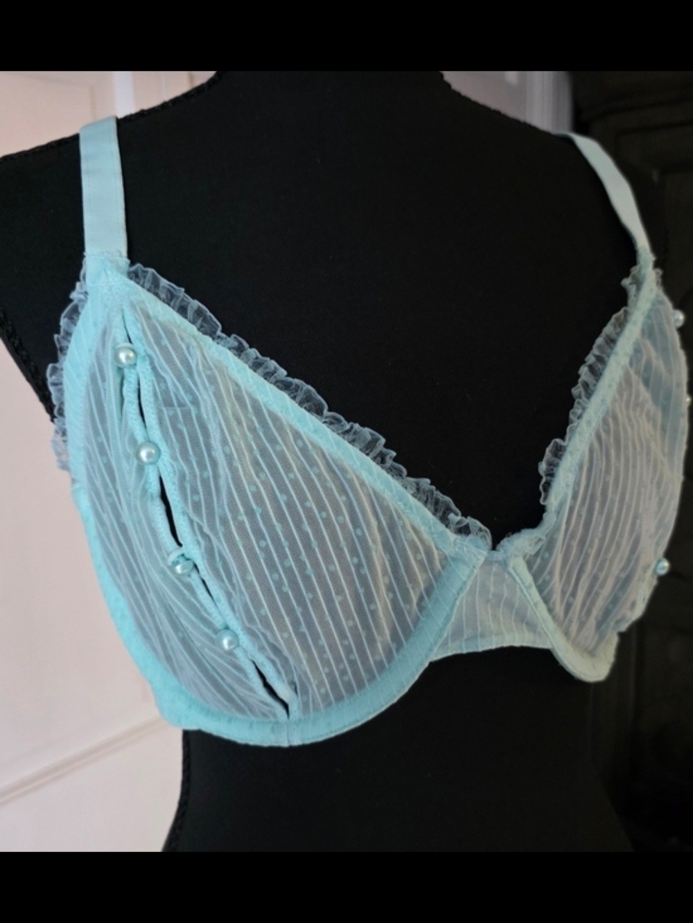 Savage X Fenty Pastel Blue Sheer Underwire Bra – 40DD